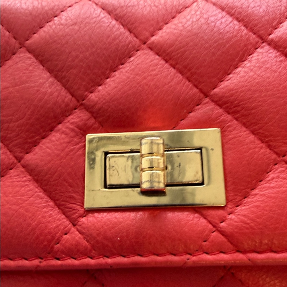 Chic Borse In Pelle Genuine Leather Pinkish Coral Mini Crossbody Bag - Picture 12 of 12